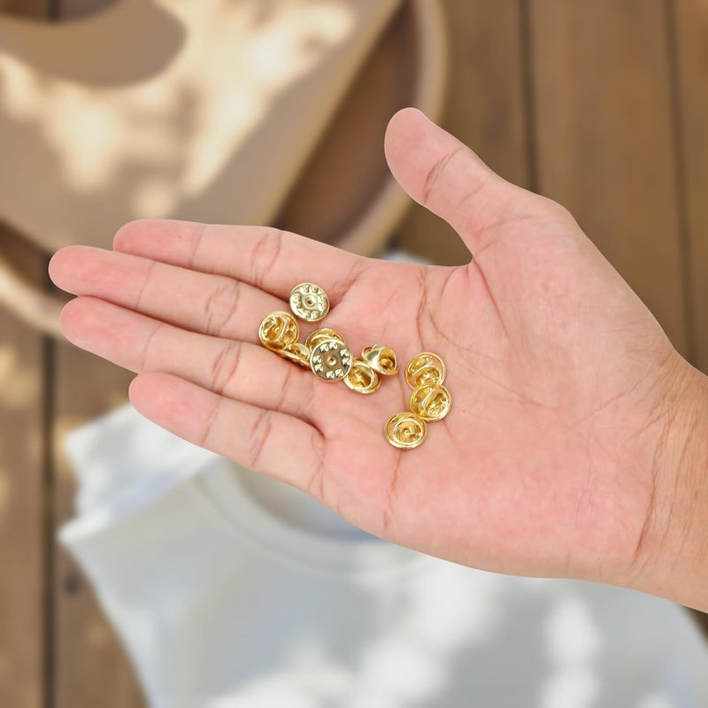 KH866 Name Tag Pin Backs – Military Brass Butterfly Clutch Metal Locking Clips for Badge Brooch Tie Hat – Durable 25 pcs Gold Set, Perfect for Collectors & Insignia Spare Replacement - Image 5